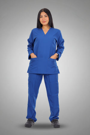 Dark Steel Blue Classic Scrub L S, view 3