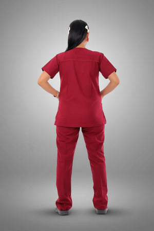 Crimson Premium Female Scrub, view 4
