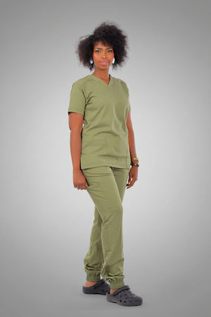 Olive Premium Female Scrub - Sweat Pants, view 2