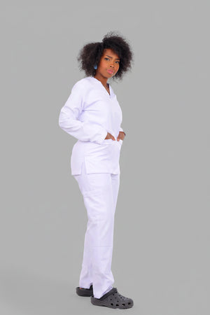 White Classic Scrub L S, view 4