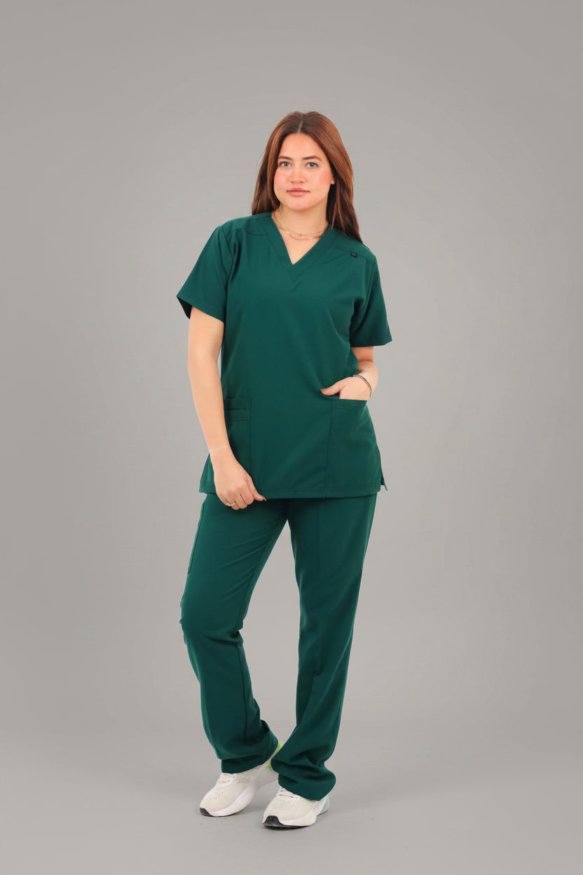 Premium Emerald Green Medical Scrub for Women