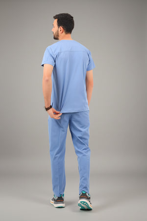 Royal Blue Premium Male Scrub, view 4