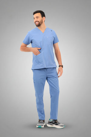 Royal Blue Premium Male Scrub, view 2