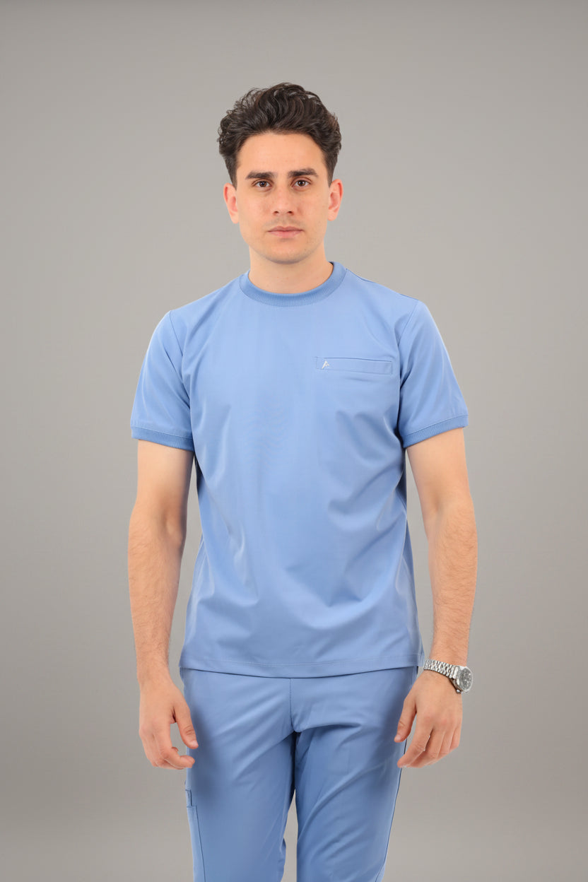 Royal Blue Sportive Medical Scrub With Sweatpants