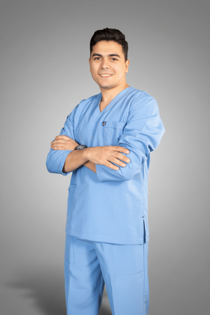 classic long sleeve scrub set blue