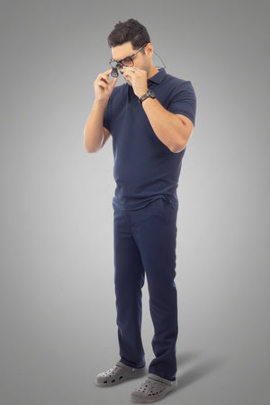 Dark Blue Medical Polo Shirt, view 7
