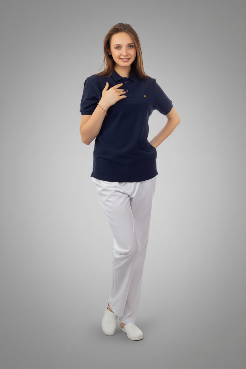 Dark Blue Medical Polo Shirt