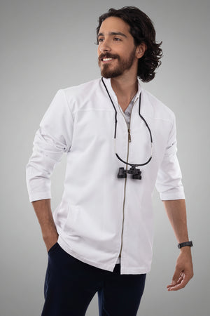 men's gabardine lab coat