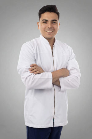 men's gabardine lab coat