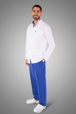 men's royal dental short lab coat