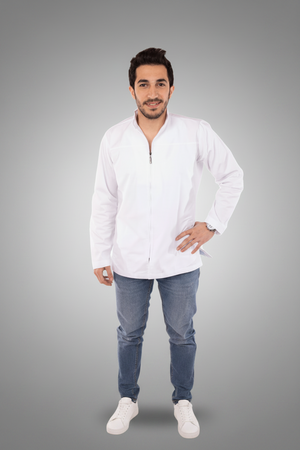 men's gabardine lab coat
