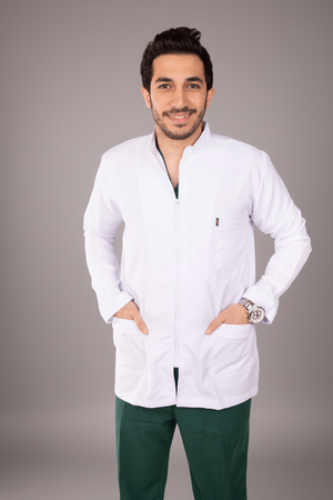 men's royal dental short lab coat