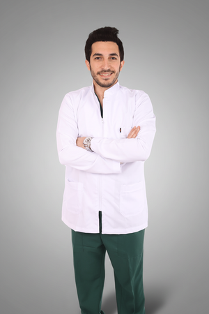 men's royal dental short lab coat