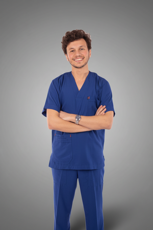 classic scrub set dark steel blue