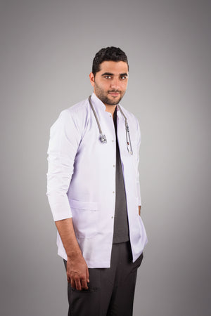 men's royal dental short lab coat