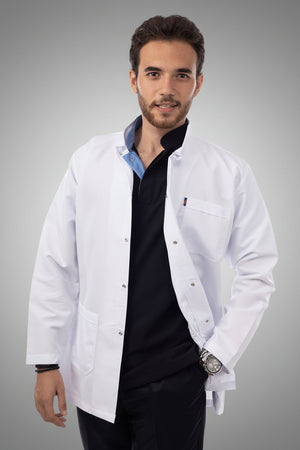 men's royal dental short lab coat