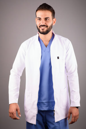 men's royal dental short lab coat