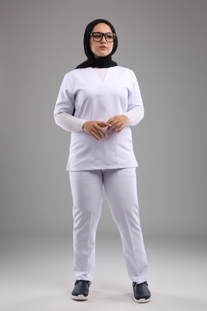 White Classic Scrub L S