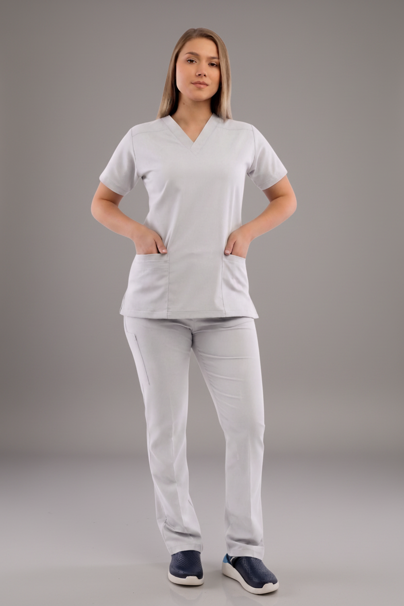 Light Grey Premium Female Scrub