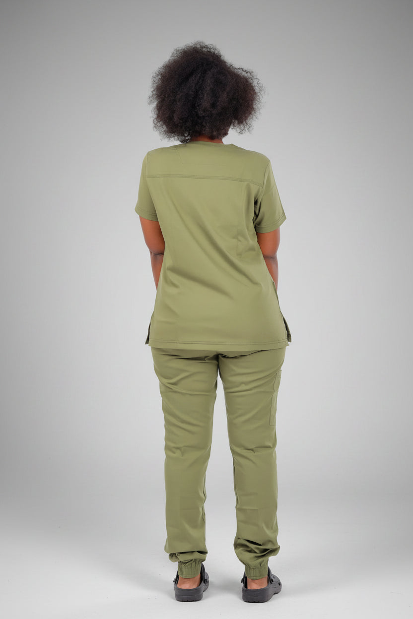 Olive Premium Female Scrub - Sweat Pants, view 3