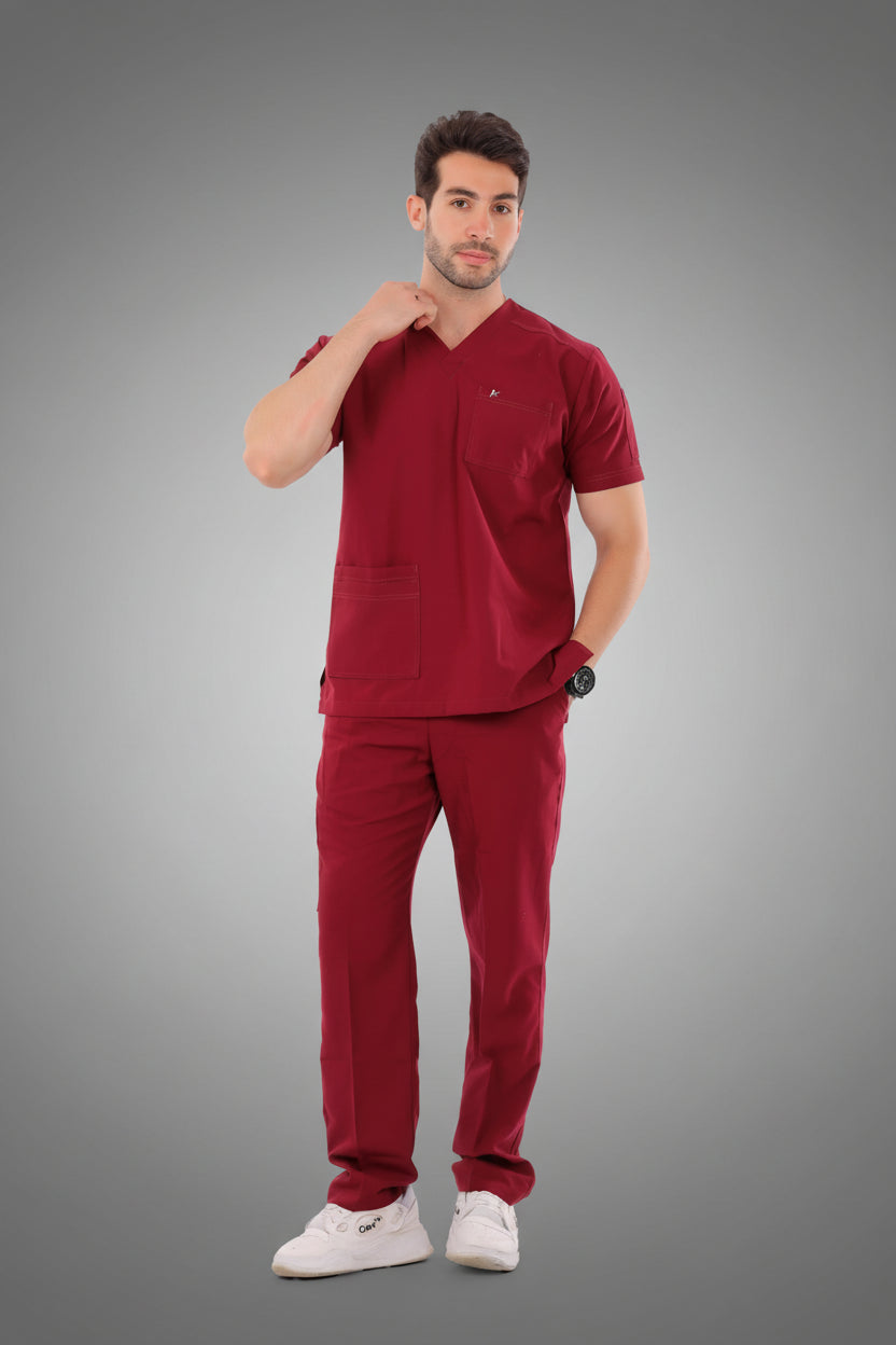 Crimson Premium Male Scrub