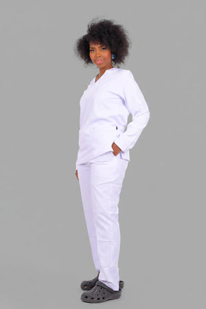 White Classic Scrub L S, view 6