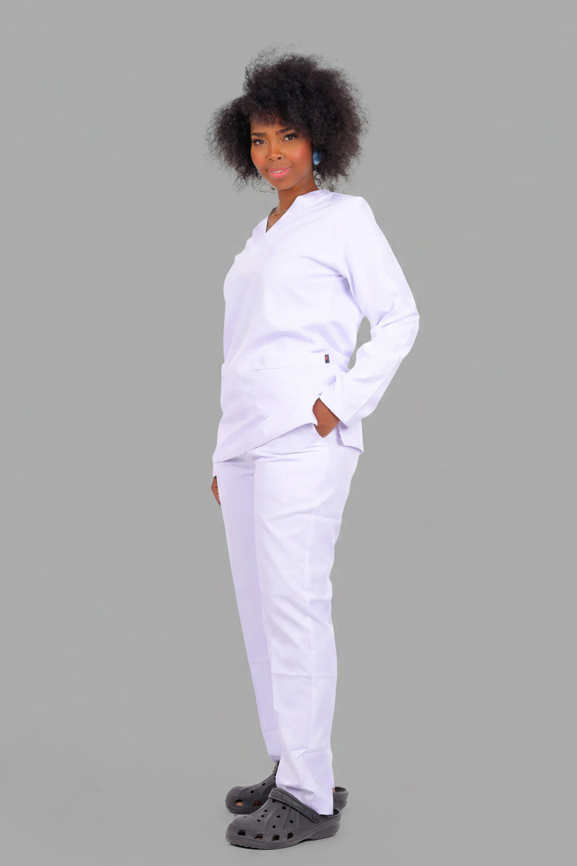 White Classic Scrub L S, view 6