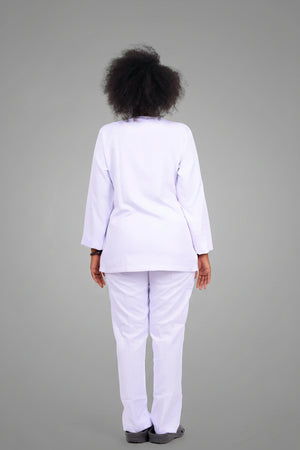White Classic Scrub L S, view 5