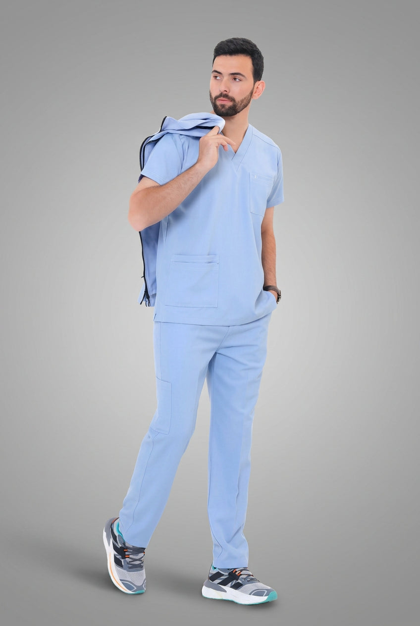 Royal Blue Male Jacket Scrub
