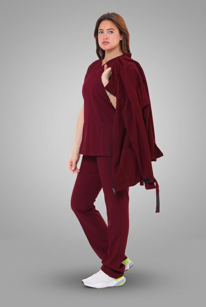 Crimson Female Jacket Scrub
