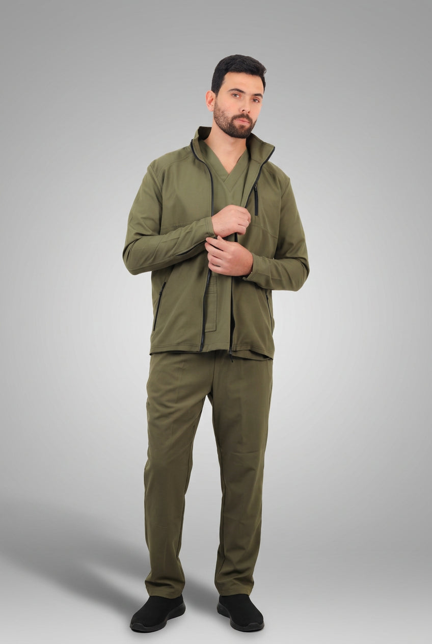 Olive Male Jacket Scrub