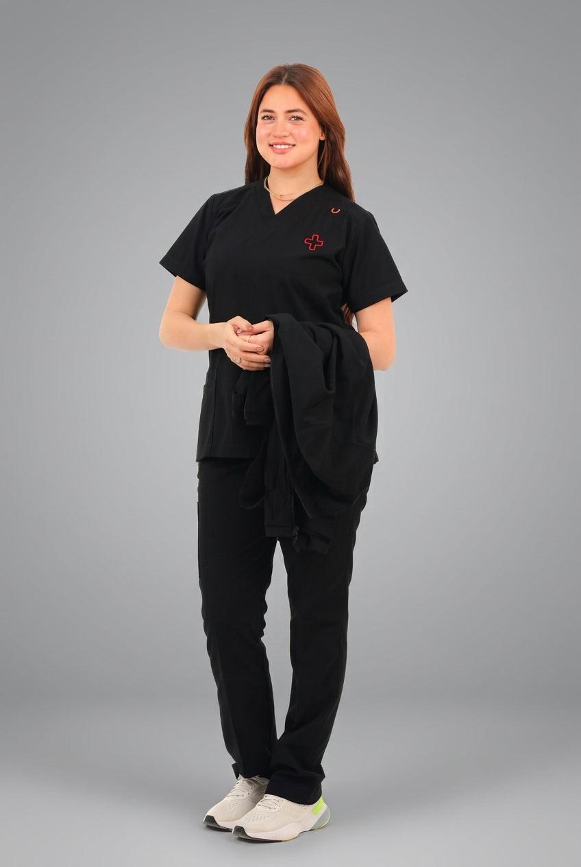 Black Female Jacket Scrub