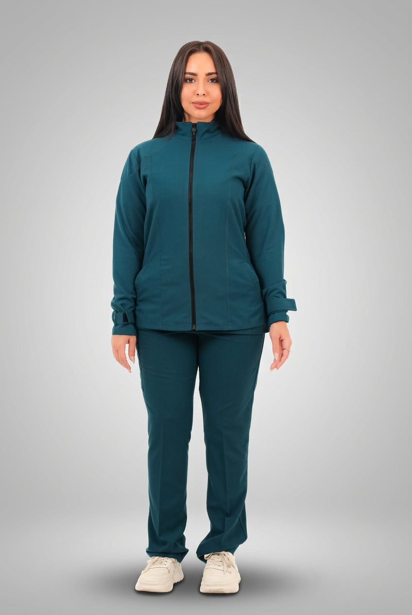 Dark Green Female Jacket Scrub