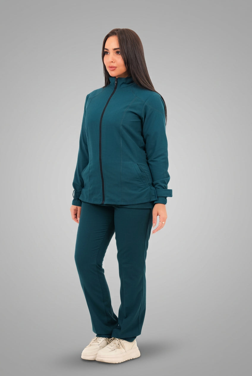 Dark Green Female Jacket Scrub