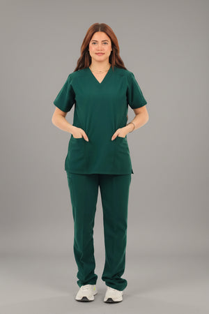 Premium Emerald Green Medical Scrub for Women