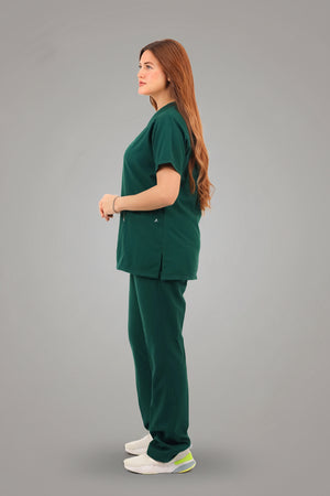 Premium Emerald Green Medical Scrub for Women, view 3