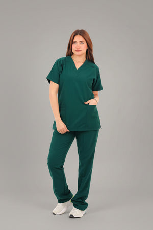 Premium Emerald Green Medical Scrub for Women, view 2