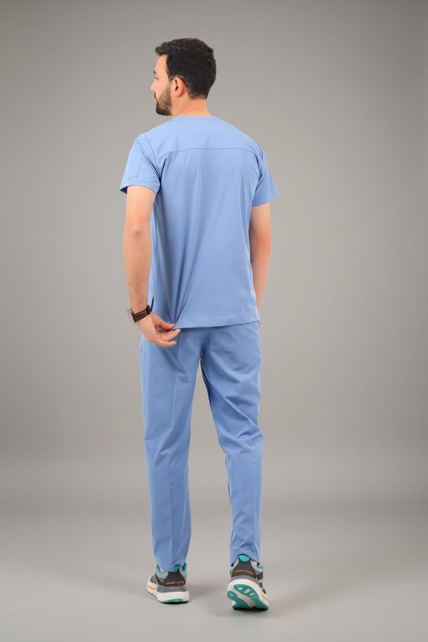 Royal Blue Premium Male Scrub, view 4