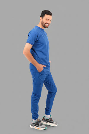 Blue Sportive Medical Scrub Set, view 3
