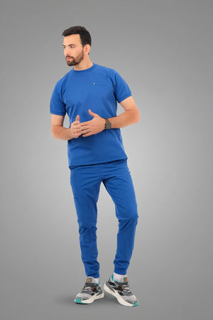Blue Sportive Medical Scrub Set, view 4