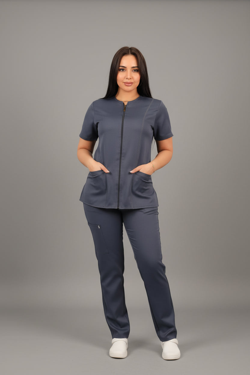 Dark Grey Infinity Medical Scrub, view 3
