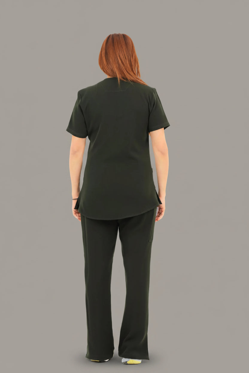 Dark Green Infinity Scrub, view 4
