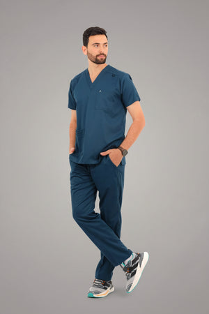 Dark Still Blue Premium Male Scrub