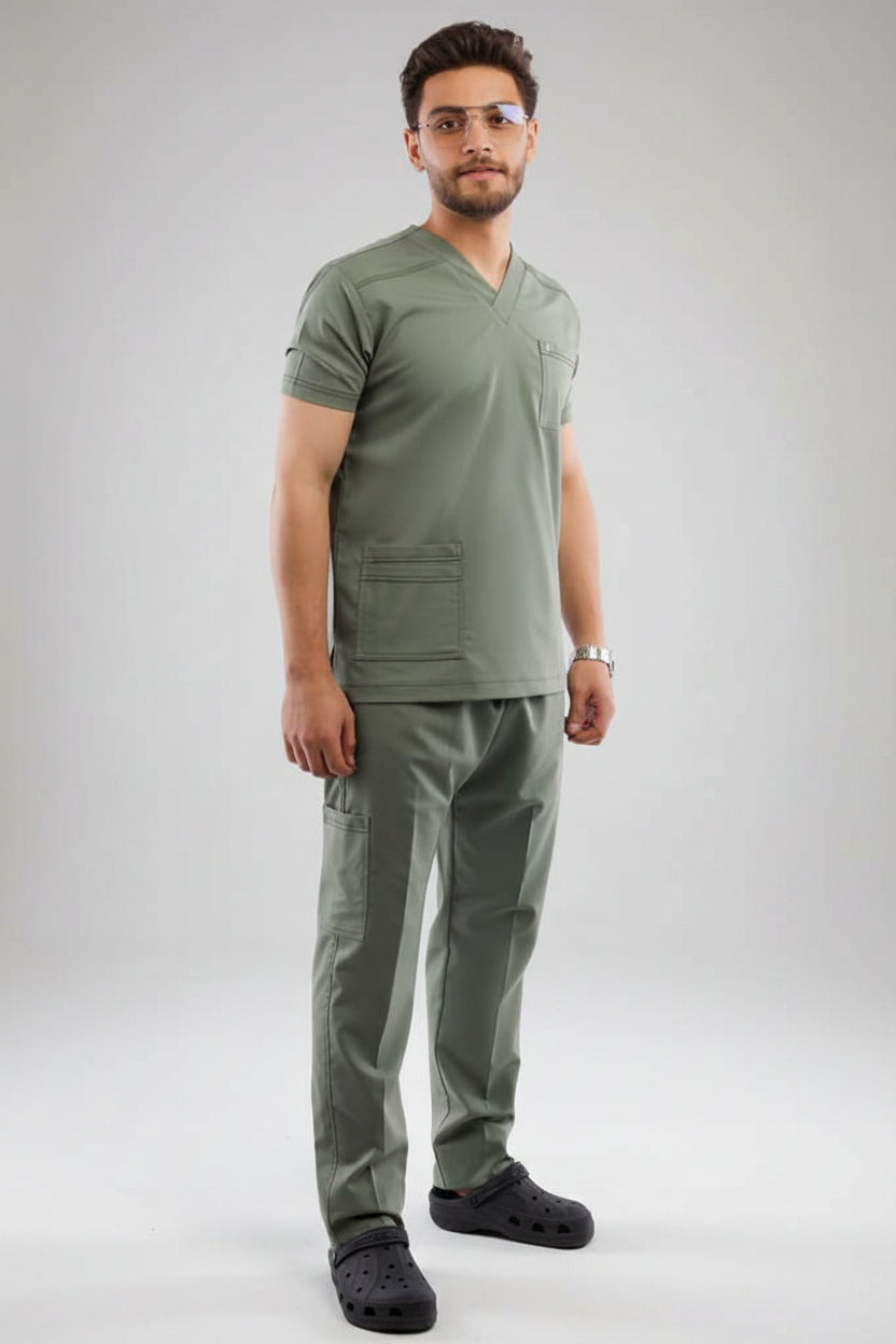Premium scrub set olive