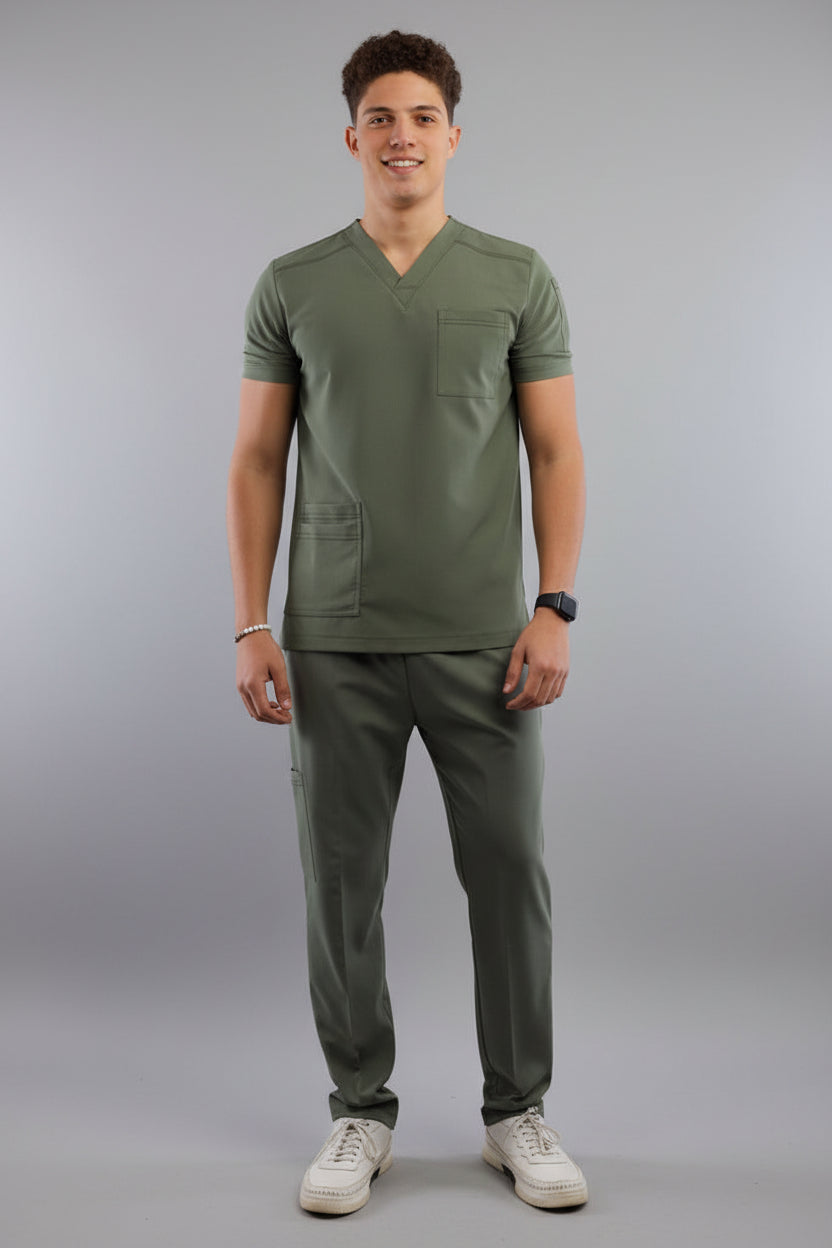 Premium scrub set olive
