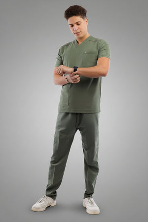 Premium scrub set olive