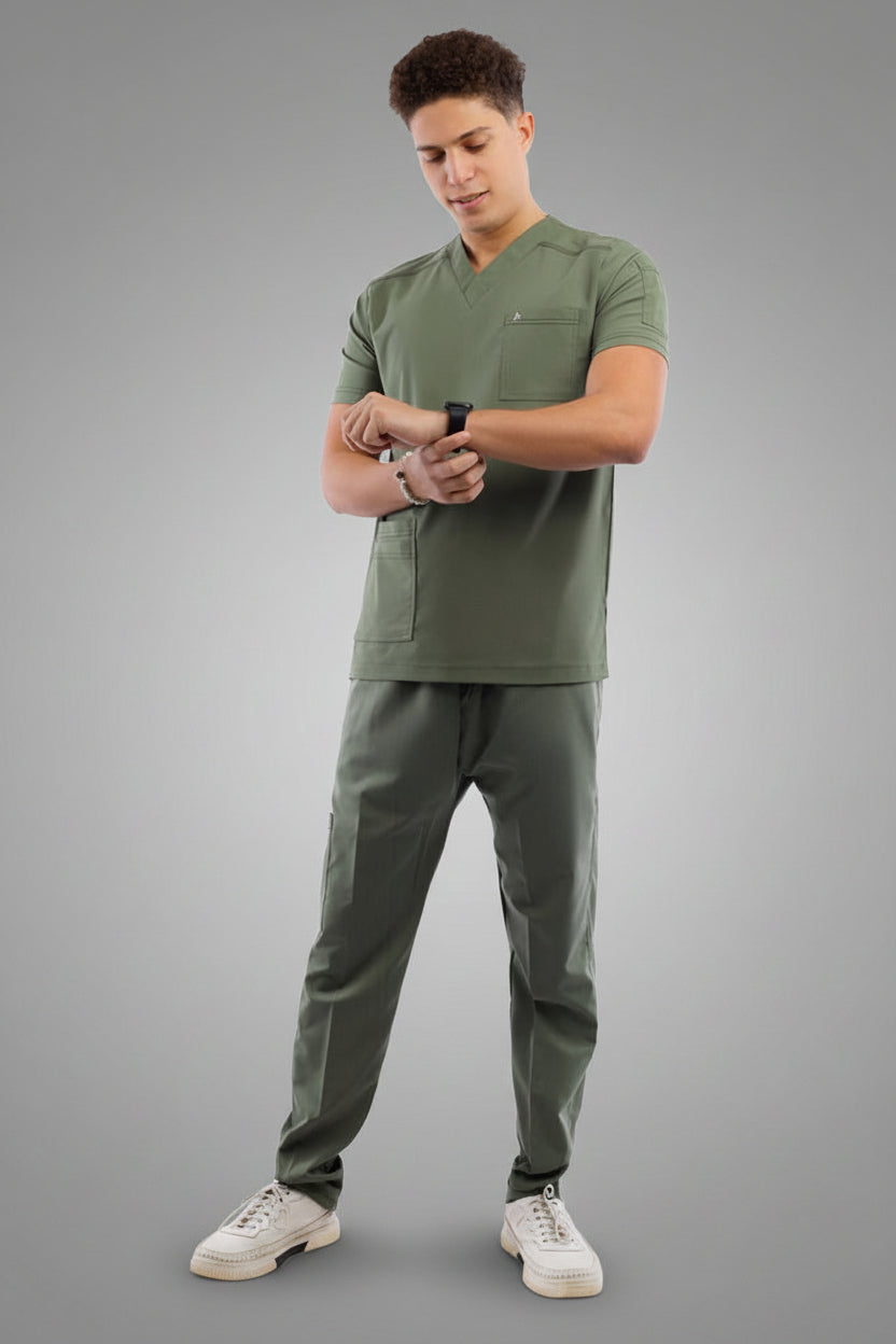 Premium scrub set olive