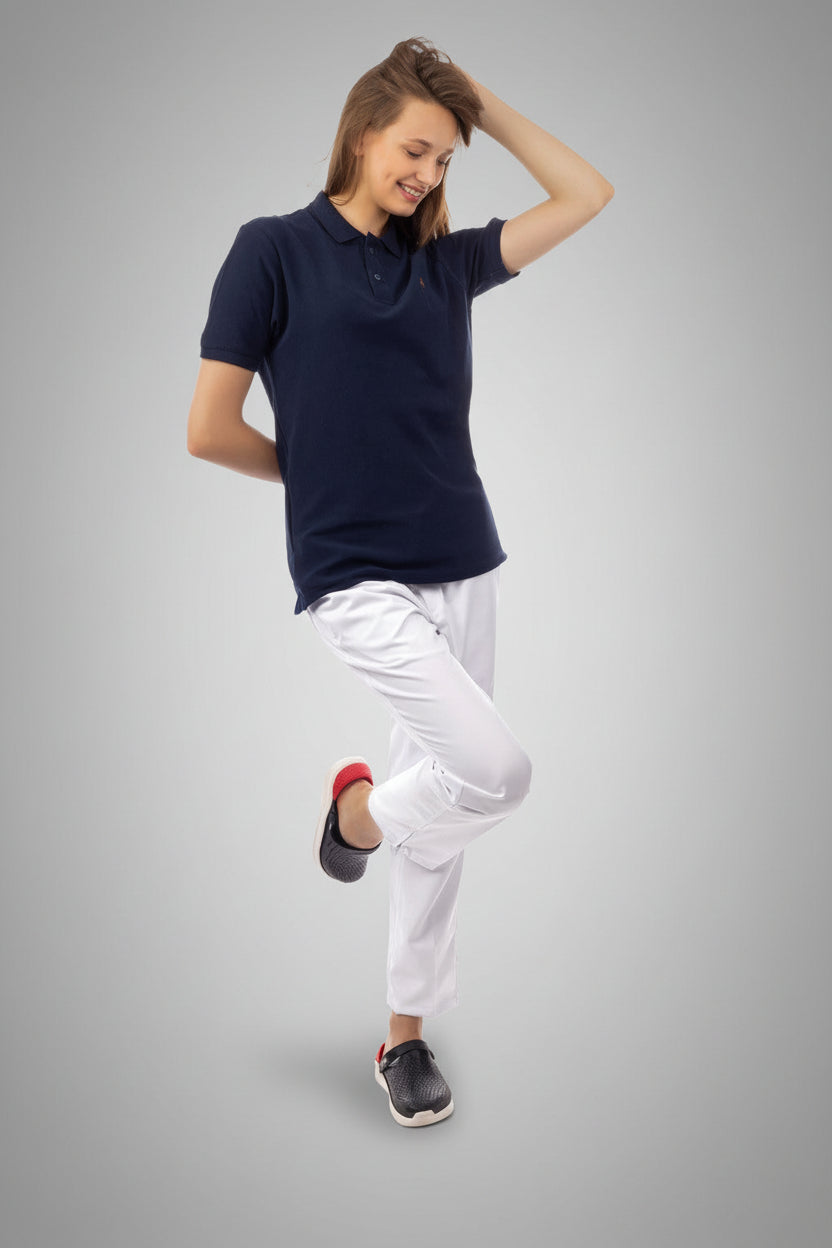 Dark Blue Medical Polo Shirt, view 4