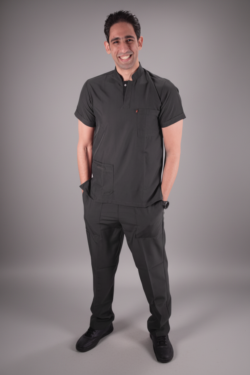royal scrub set dark grey