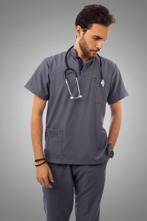 royal scrub set dark grey